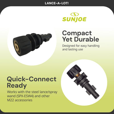 Sun Joe Bayonet to M22 Adapter for SPX Pressure Washer Accessories, SPX-BMM22F (Open Box)