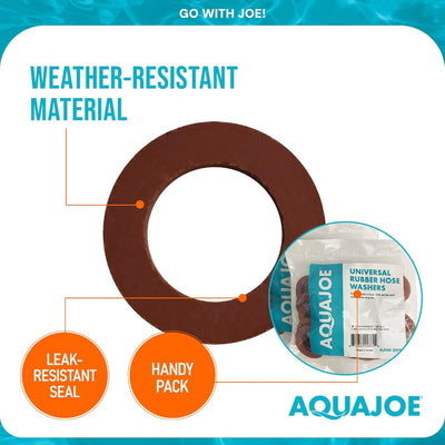 Aqua Joe 20 Pack Universal Rubber Garden Hose Washers for Aqua Joe Series Items