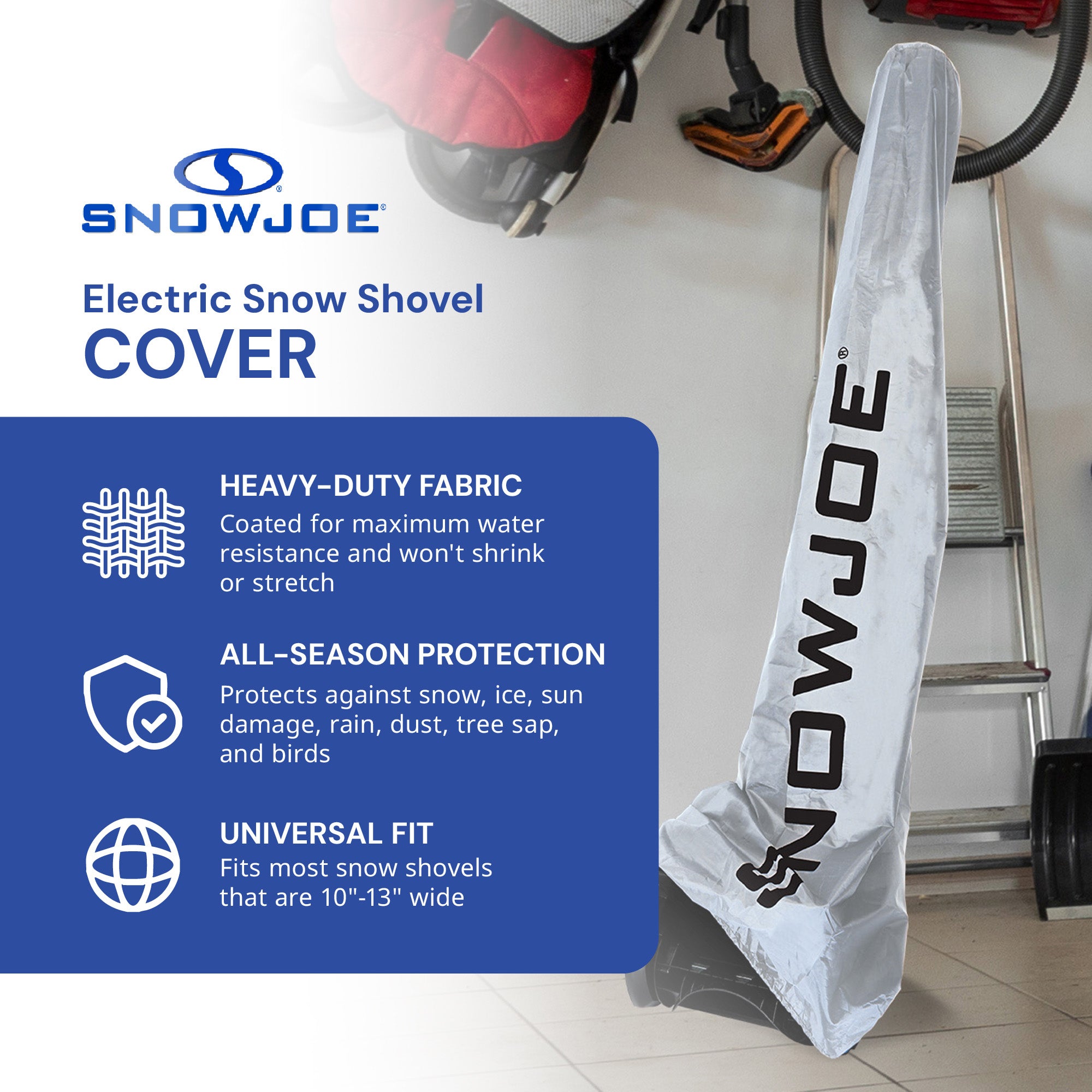 Snow Joe SJCVR-13 Universal Indoor/Outdoor 13-Inch Electric Snow Shovel Cover, Fits 10-13 Inch Electric/Cordless Snow Shovels