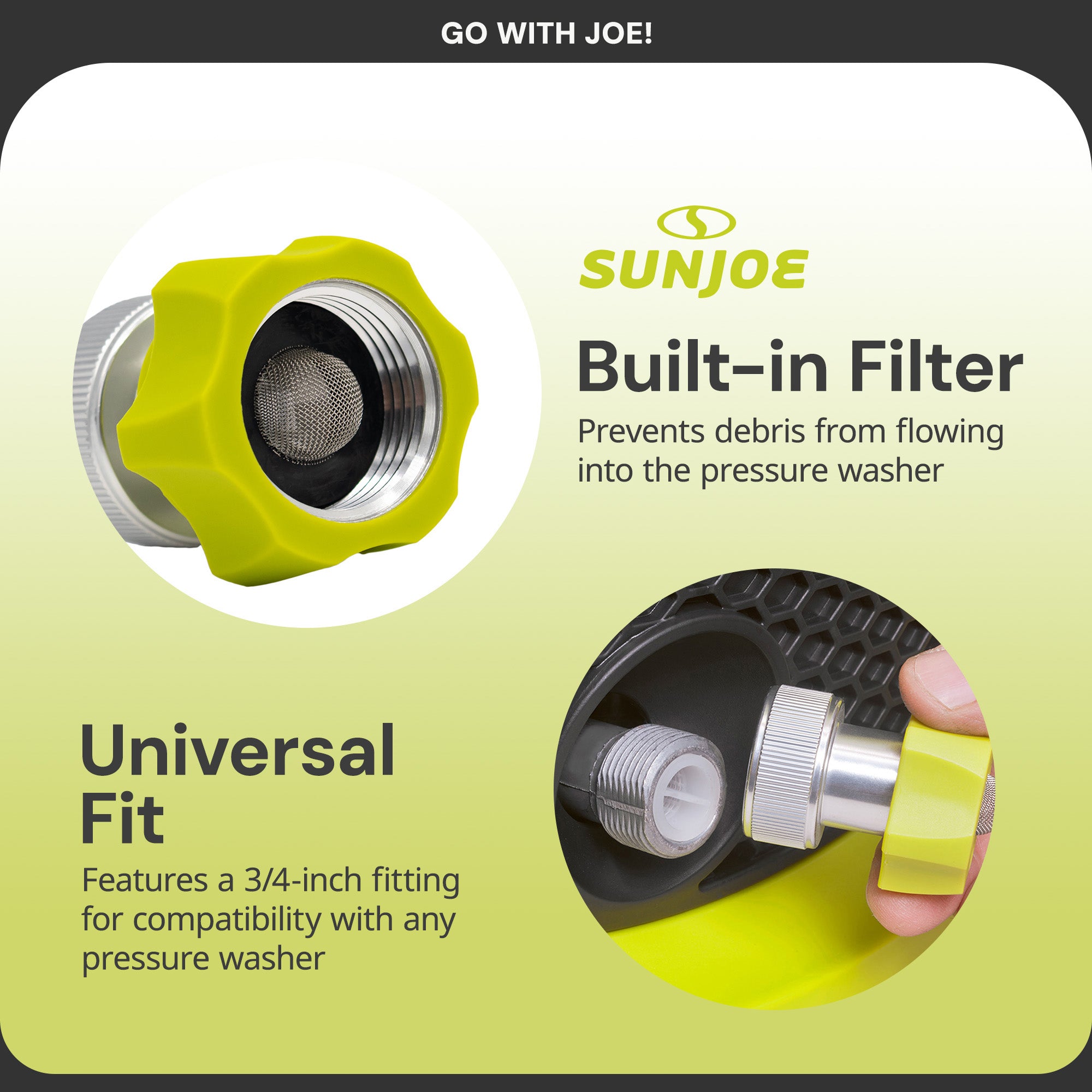 Sun Joe Aluminum Pressure Washer Garden Hose Adaptor / Series Washers (Open Box)