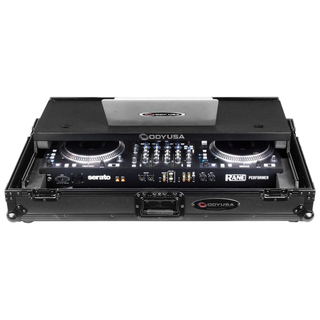 Odyssey RANE PERFORMER Black Label Flight Case w/ Glide Laptop Platform & Wheels