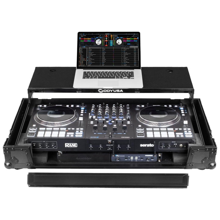 Odyssey RANE PERFORMER Black Label Flight Case w/ Glide Laptop Platform & Wheels