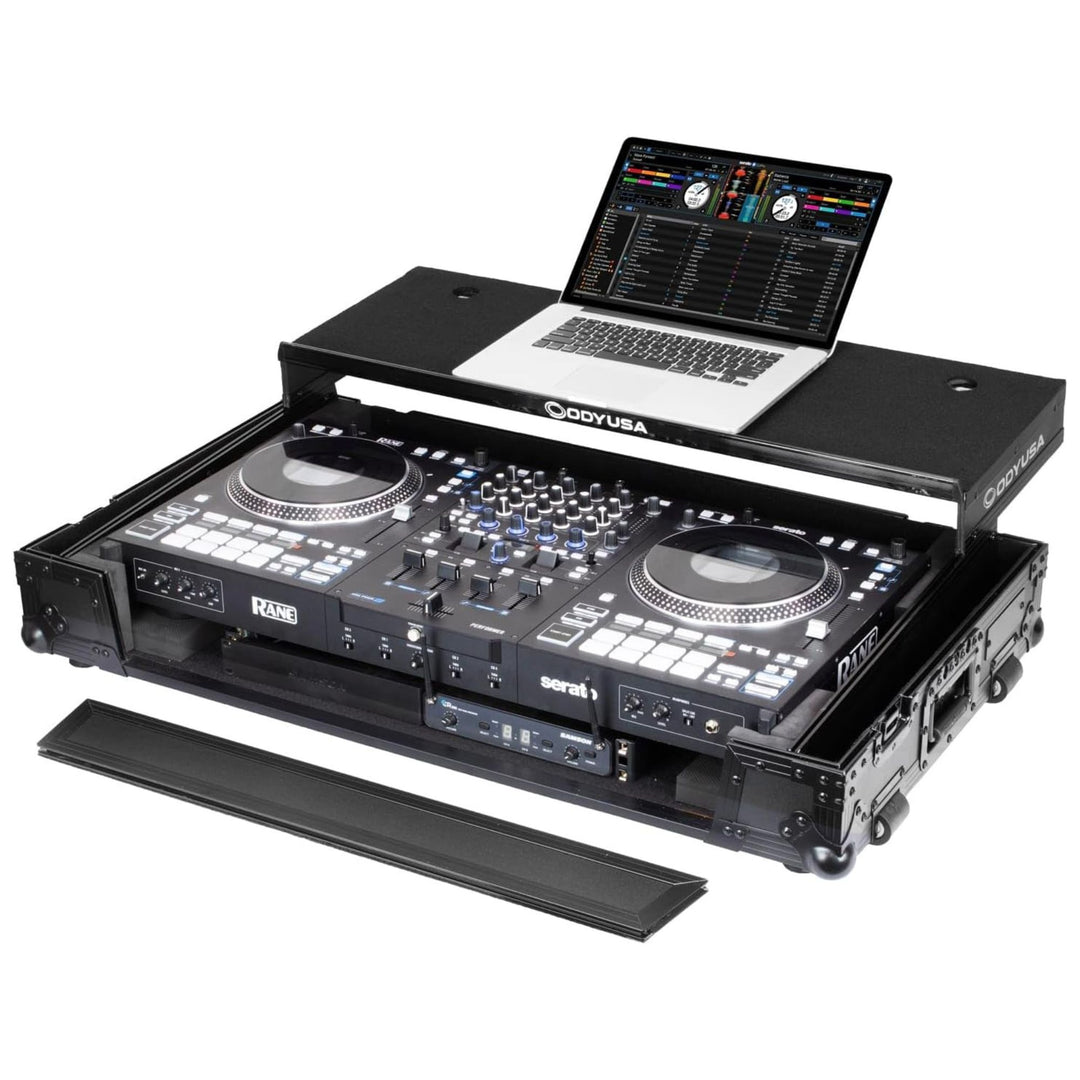 Odyssey RANE PERFORMER Black Label Flight Case w/ Glide Laptop Platform & Wheels