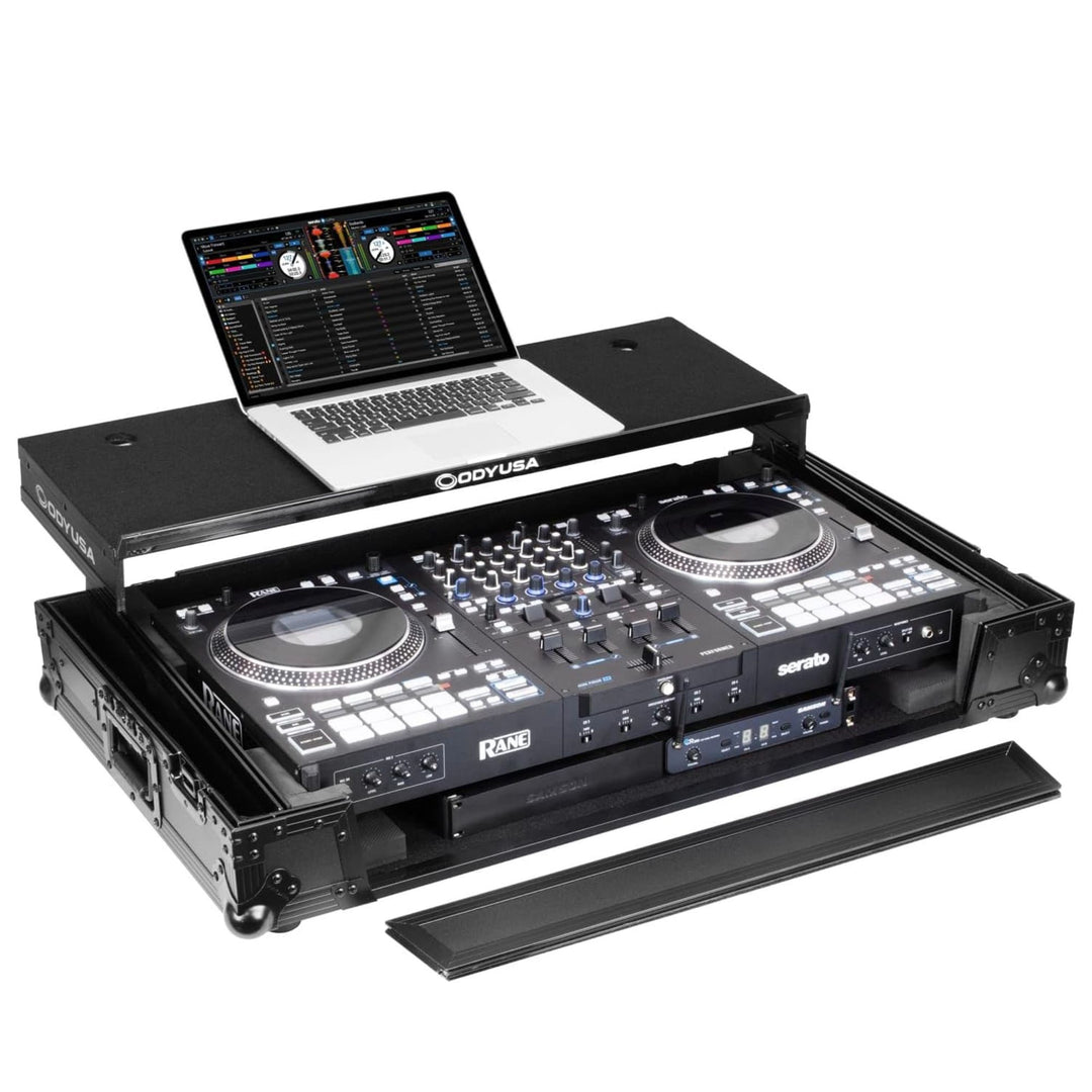 Odyssey RANE PERFORMER Black Label Flight Case w/ Glide Laptop Platform & Wheels