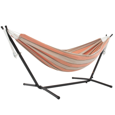 Vivere Double Sunbrella Hammock with Steel Stand, Portable Outdoor (Open Box)