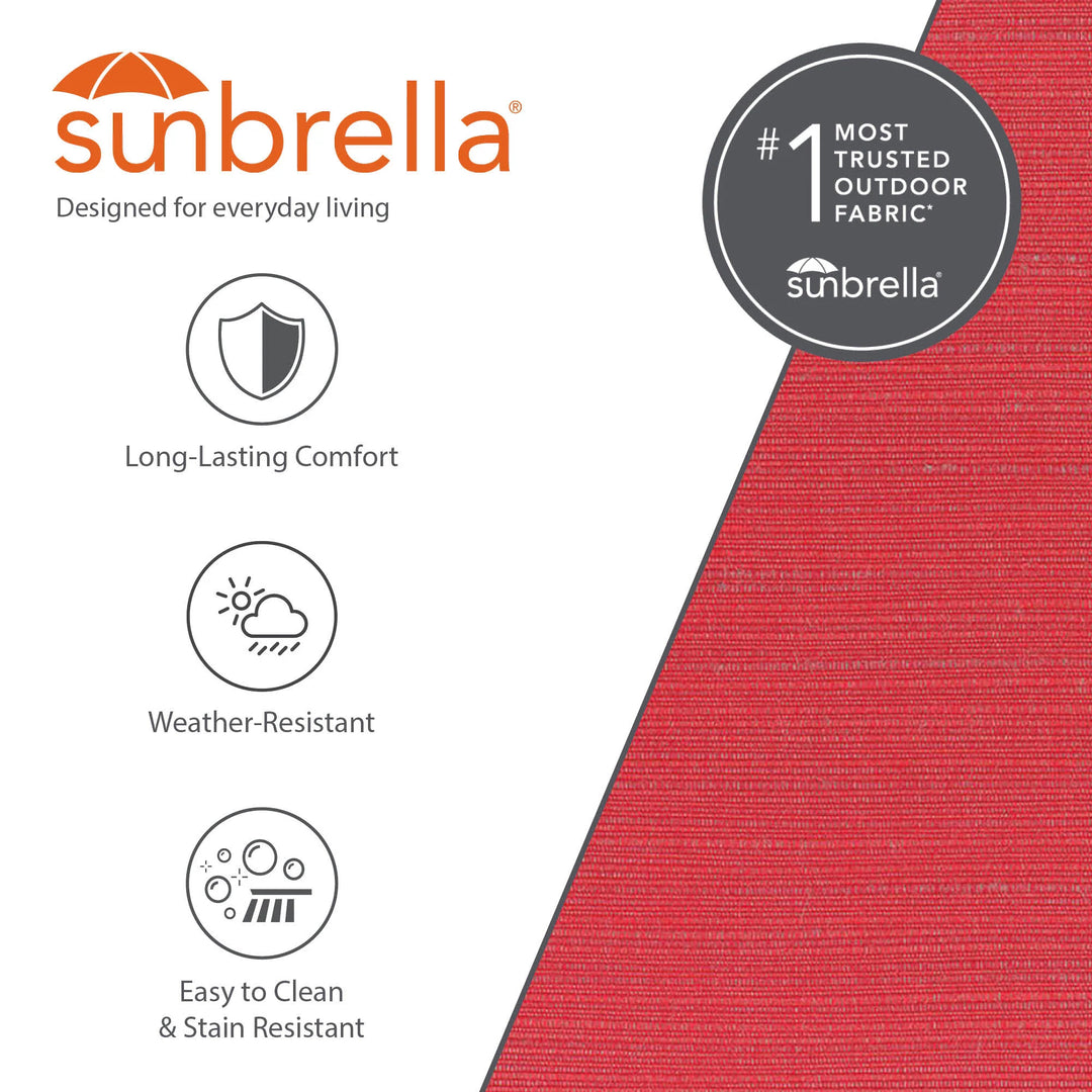 Vivere Double Sunbrella Hammock & Steel Stand, Portable Outdoor Lounge, Crimson