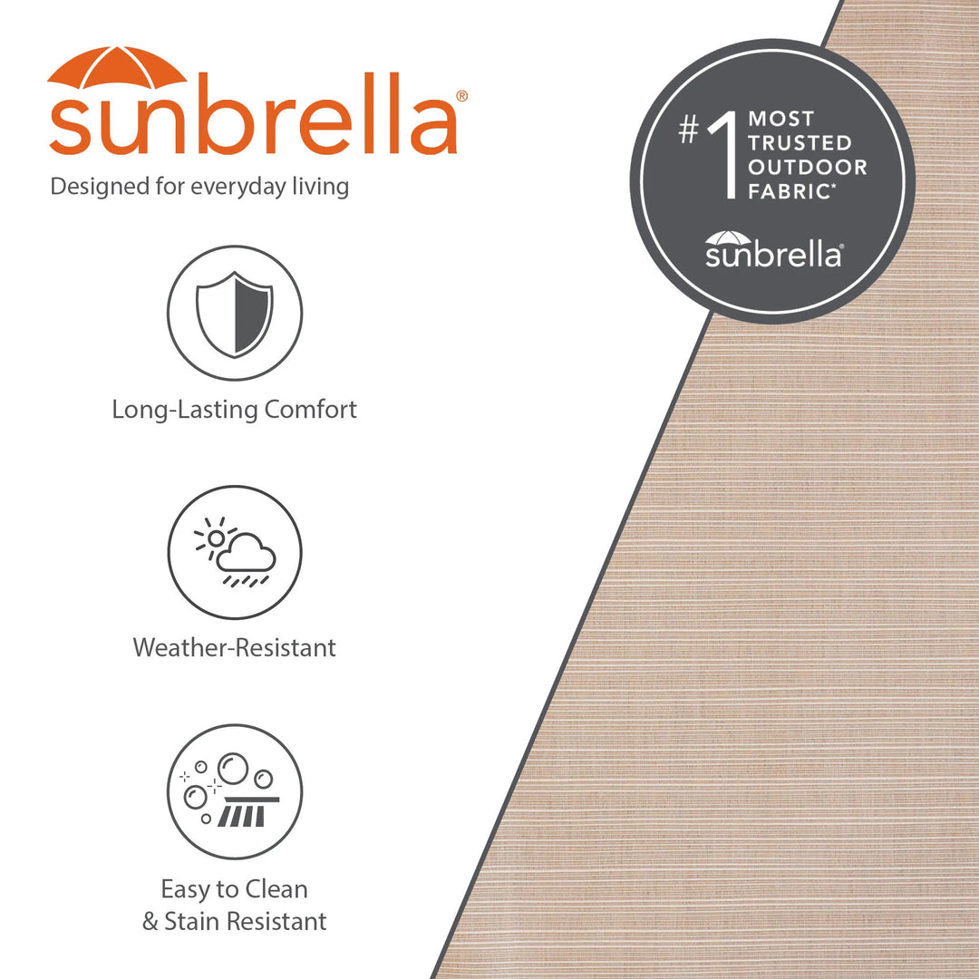 Vivere Double Sunbrella Hammock with Steel Stand, Portable Outdoor Lounge, Sand