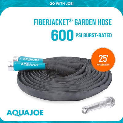 Aqua Joe FiberJacket Non-Expanding Garden Hose, Kink-Free, (Open Box)