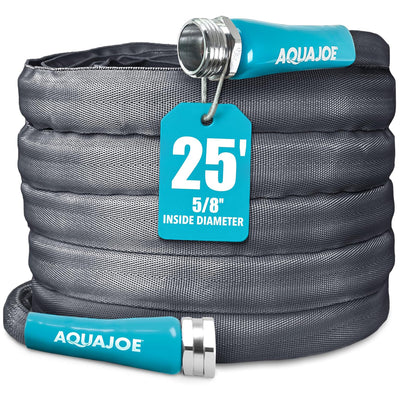 Aqua Joe FiberJacket Non-Expanding Garden Hose, Kink-Free, (Open Box)