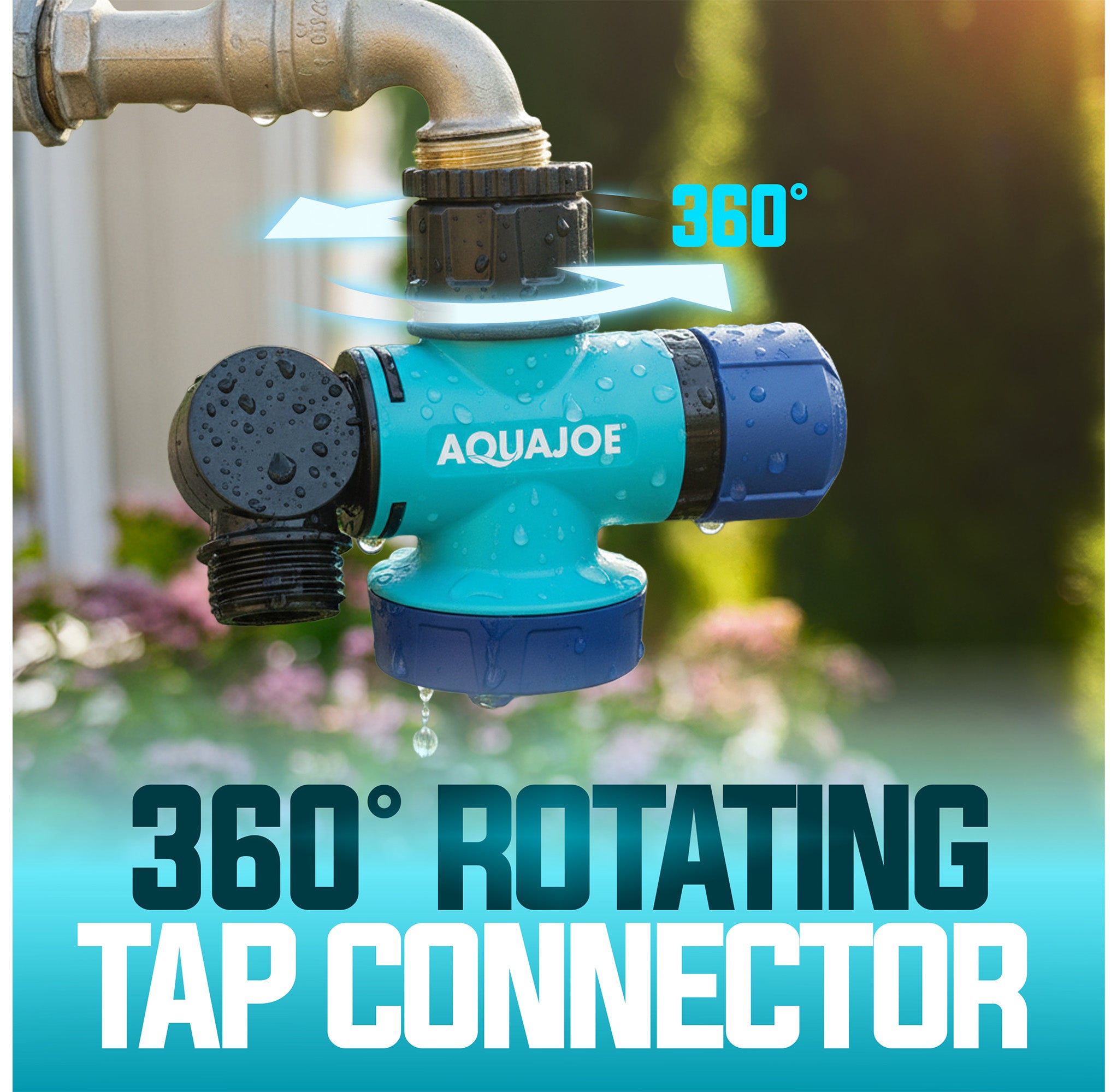 Aqua Joe Multi-Function Garden Hose Faucet Connector | 3/4" Spigot Adapter