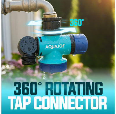 Aqua Joe Multi-Function Garden Hose Faucet Connector | 3/4" Spigot Adapter