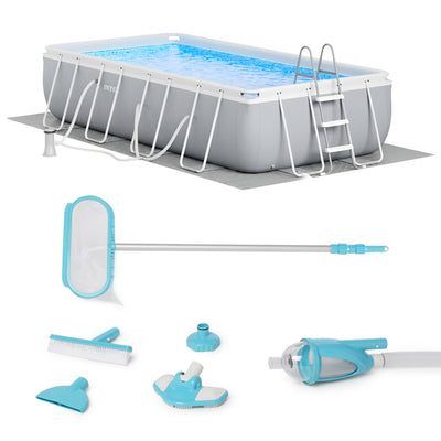 Intex 16’ x 42” Prism Rectangular Above Ground Swimming Pool & Maintenance Kit