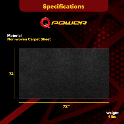 QPower Speaker Box Carpet, 72" x 72" Fabric Sheet for Car Audio Builds(Open Box)