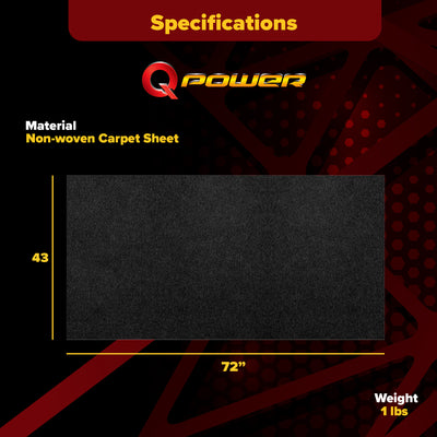 QPower Speaker Box Carpet, 43" x 72" Fabric Sheet for Car Audio Builds(Open Box)