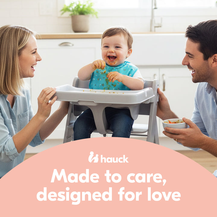 hauck Alpha+ Adjustable Booster High Chair and High Chair Tray Table, Grey