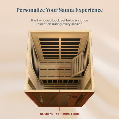 Dynamic Saunas Hemlock Ergonomic Wooden S-Shaped Sauna Backrest, 2pc (Open Box) - VMInnovations