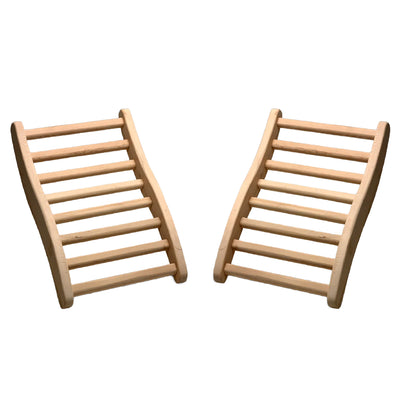 Dynamic Saunas Hemlock Ergonomic Wooden S-Shaped Sauna Backrest, 2pc (Open Box) - VMInnovations