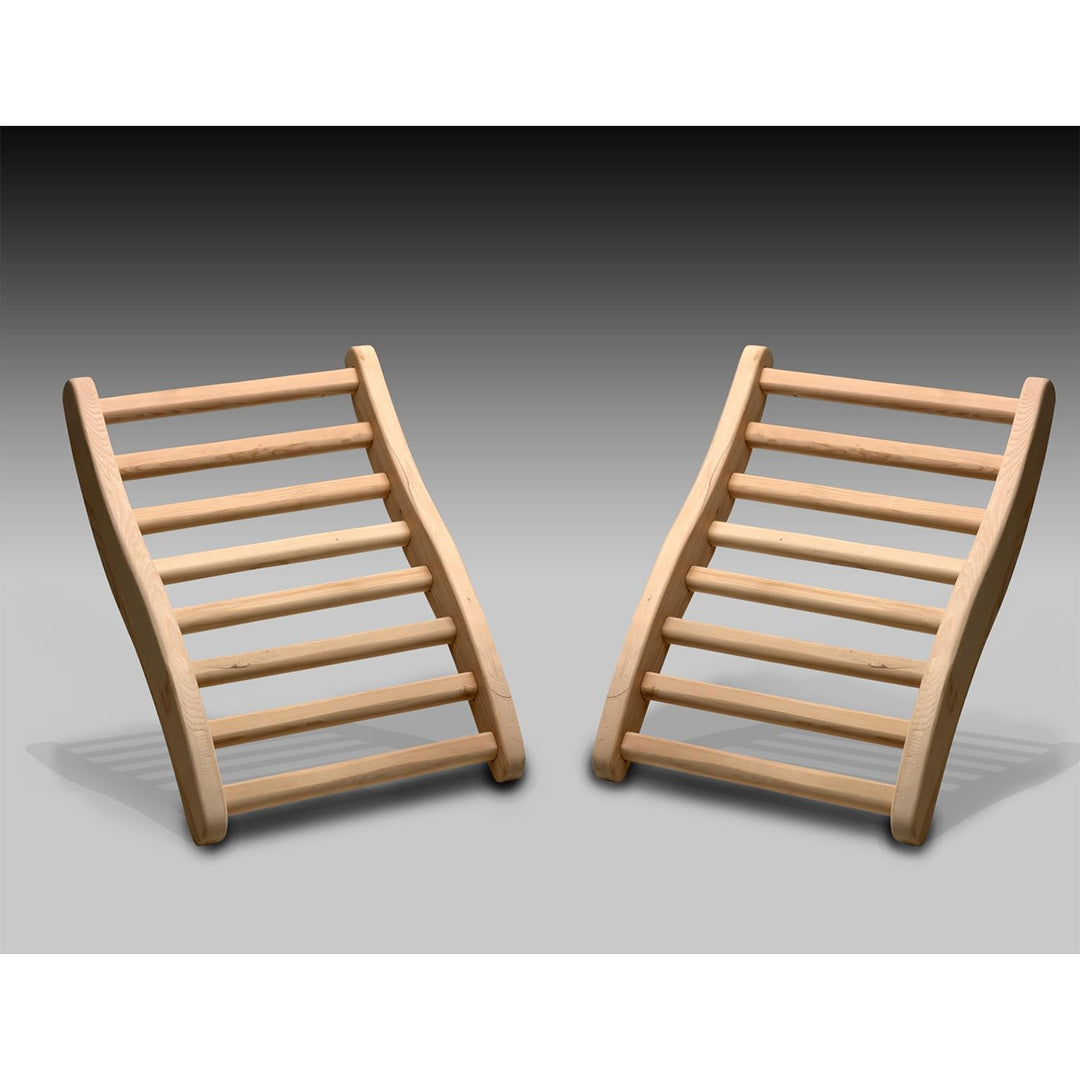 Dynamic Saunas Canadian Hemlock Ergonomic Wooden S-Shaped Sauna Backrest, 2 Pack