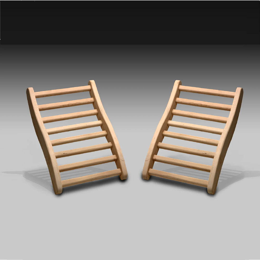 Dynamic Saunas Canadian Hemlock Ergonomic Wooden S-Shaped Sauna Backrest, 2 Pack - VMInnovations