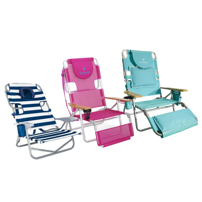 Ostrich 2 Pack 3N1 Lightweight Outdoor Lawn Chair & On-Your-Back Reclining Chair