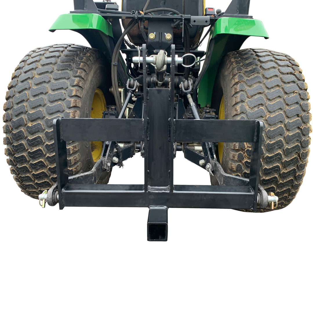 Field Tuff Heavy-Duty Tractor Hitch, 2" Receiver Suitcase Weight Holder, Black