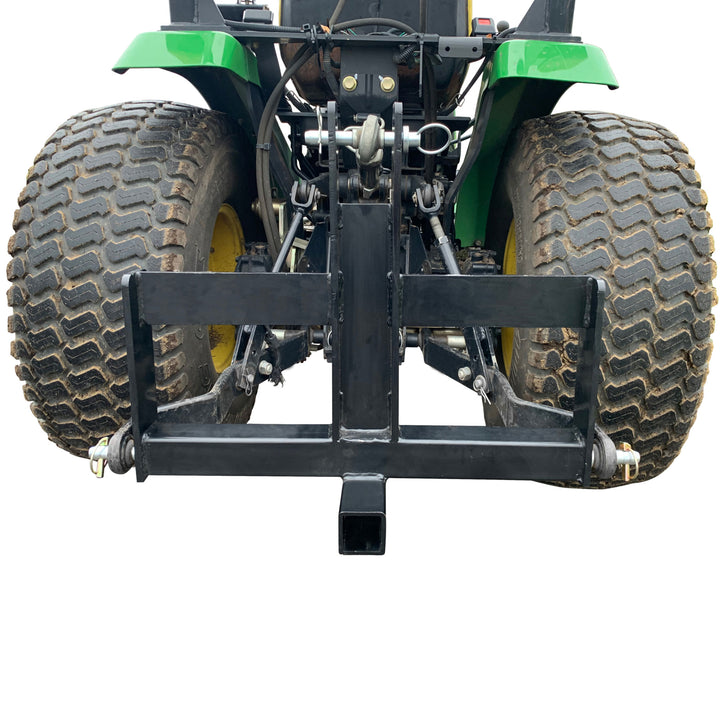 Field Tuff Heavy-Duty Tractor Hitch, 2" Receiver Suitcase Weight Holder, Black