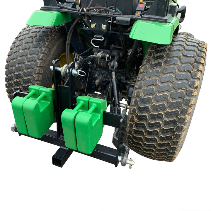 Field Tuff Heavy-Duty Tractor Hitch, 2" Receiver Suitcase Weight Holder, Black