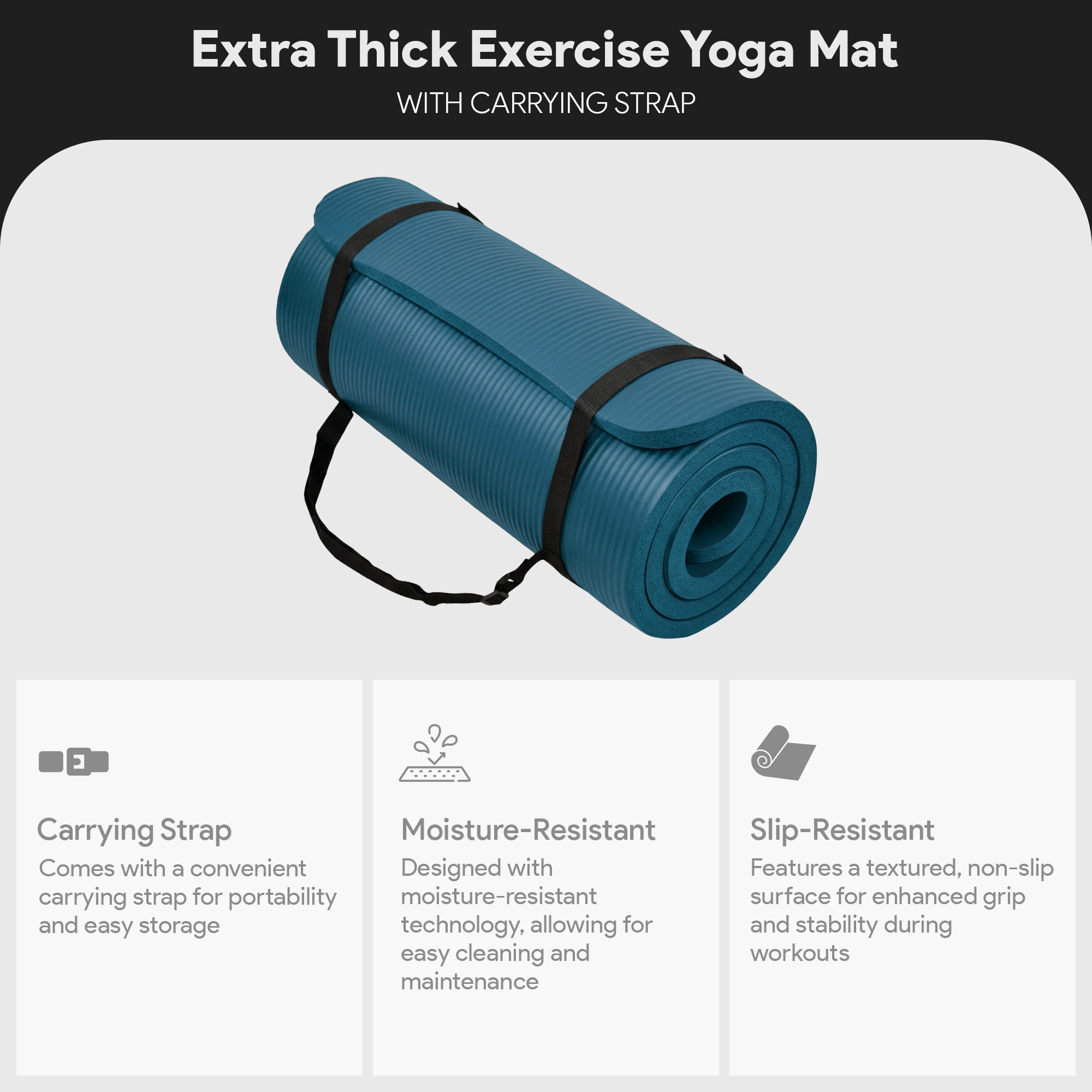 BalanceFrom Yoga Mat, 1" Extra Thick Exercise Pilates Workout Mat (Used)