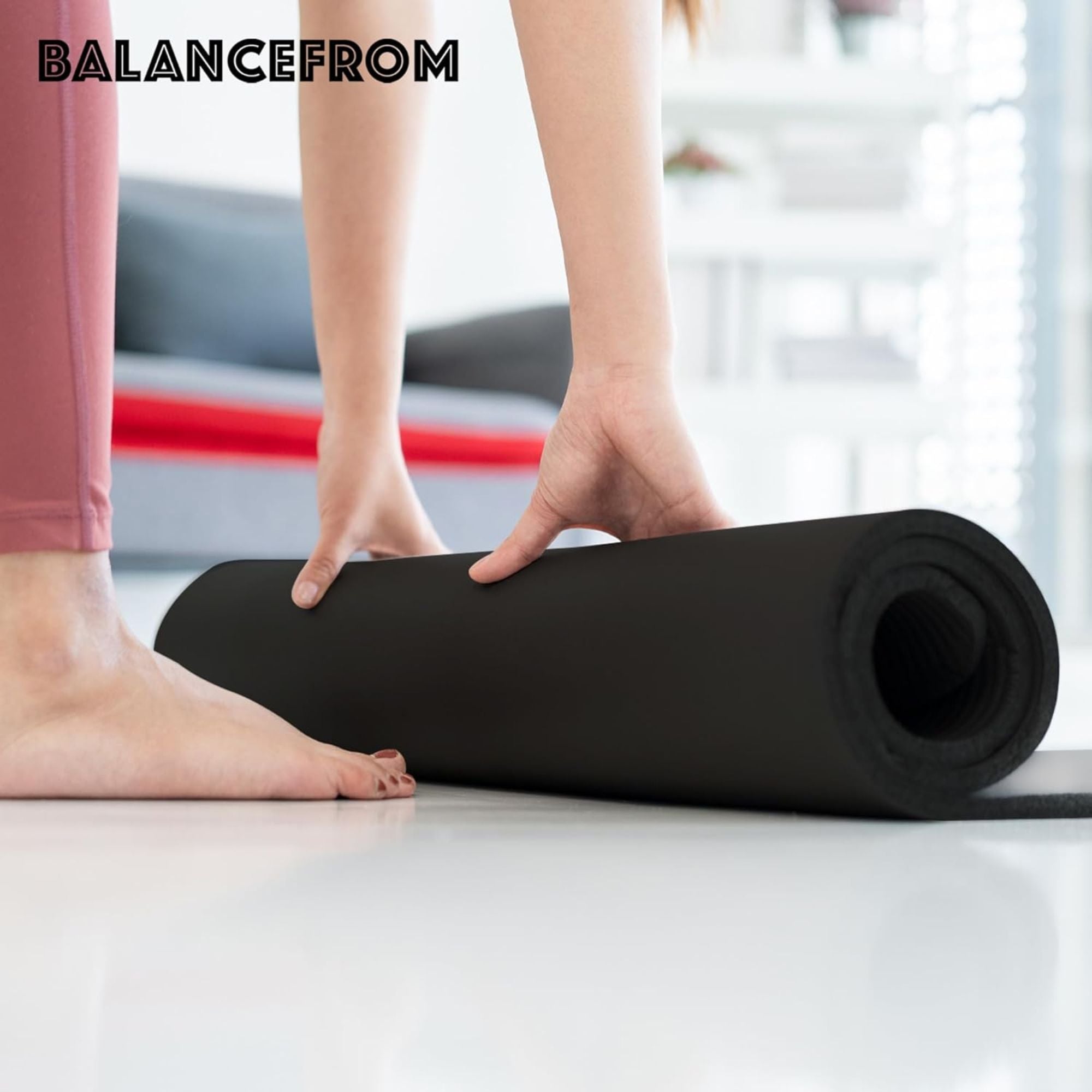 BalanceFrom Yoga Mat, 1" Extra Thick Exercise Pilates Workout Mat (Open Box)