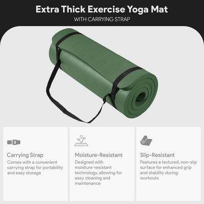 BalanceFrom Yoga Mat, 1" Extra Thick Exercise Pilates Workout Mat (Open Box)