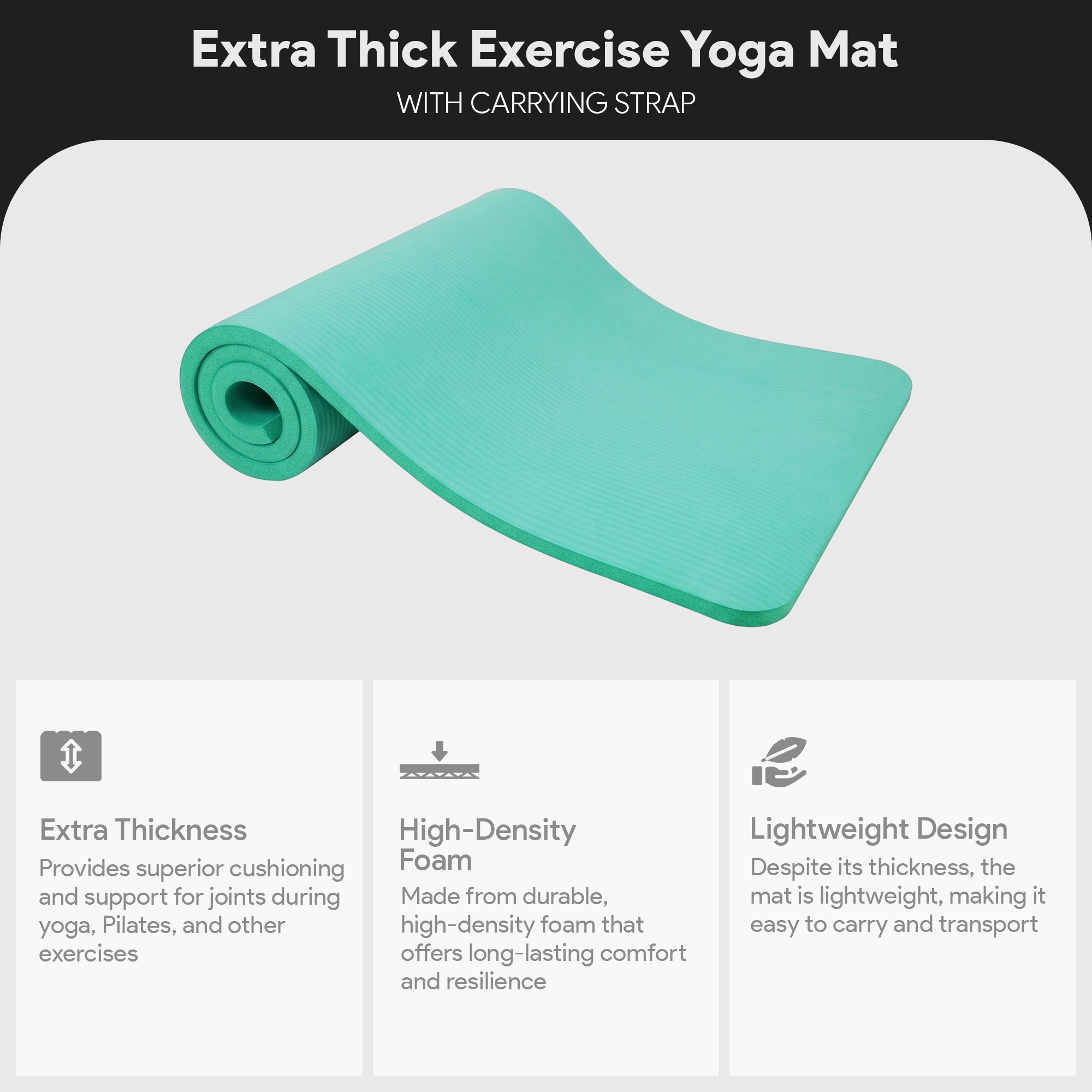 BalanceFrom Yoga Mat, 1-In Extra Thick Exercise Pilates Workout Mat, Blue (Used)