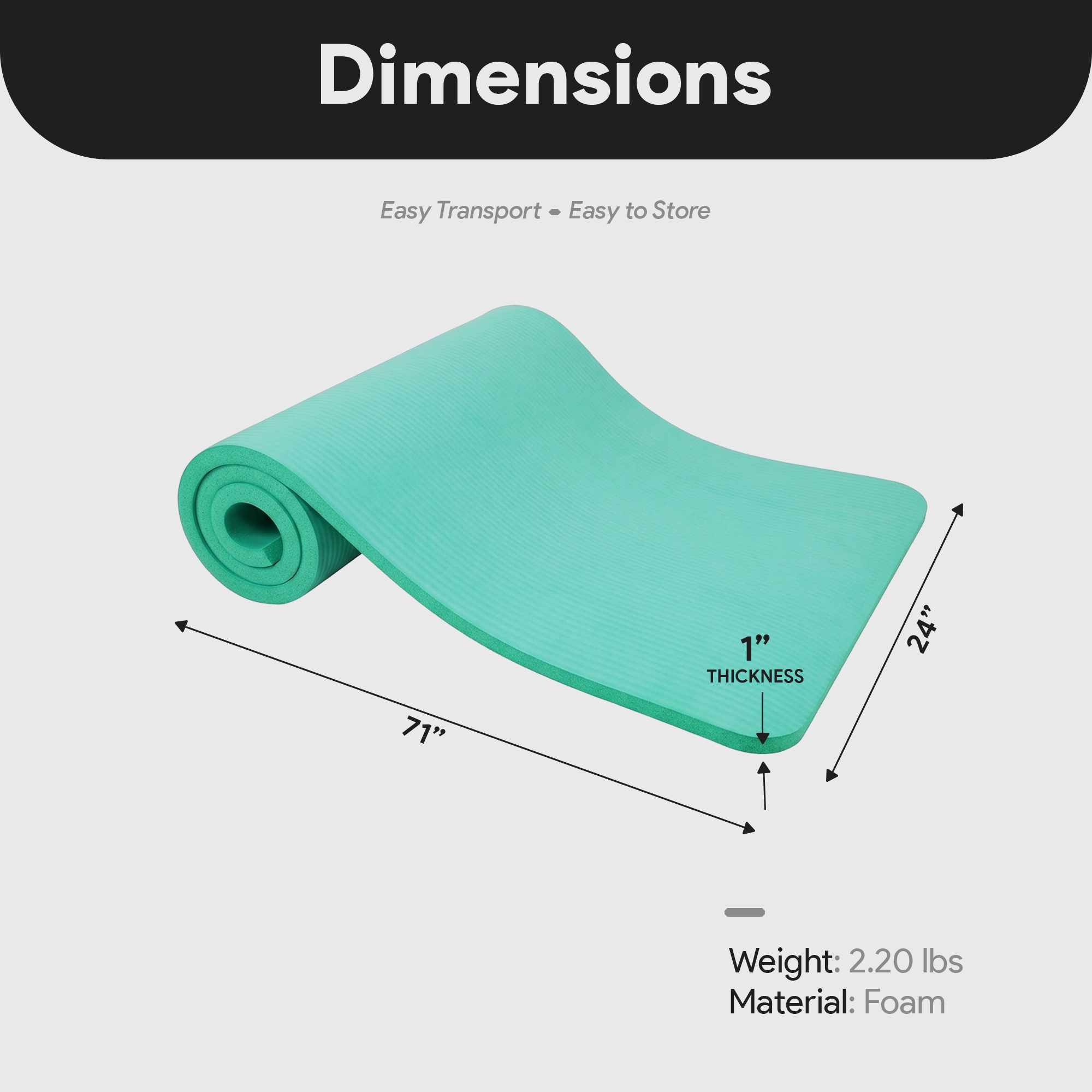BalanceFrom Yoga Mat, 1-In Extra Thick Exercise Pilates Workout Mat, Blue (Used)