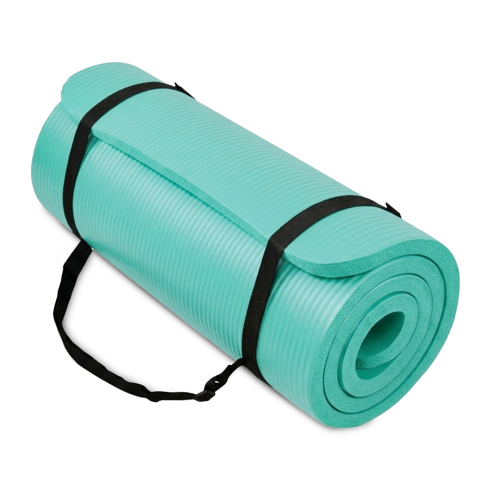 BalanceFrom Yoga Mat, 1-In Extra Thick Exercise Pilates Workout Mat, Blue (Used)