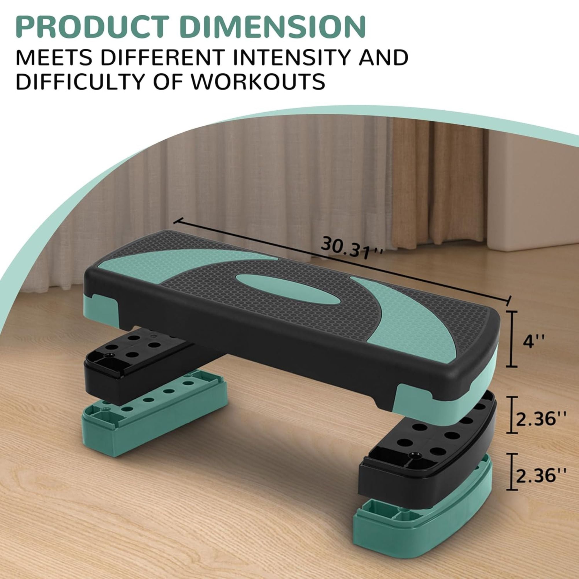 Fitvids Workout Step Aerobic Platform with 3 Level Adjustable Heights (Open Box) - VMInnovations
