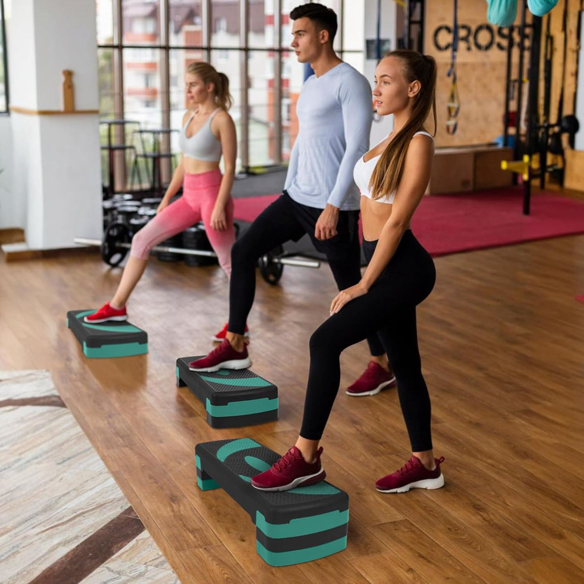 Fitvids Workout Step Aerobic Platform with 3 Level Adjustable Heights (Open Box)