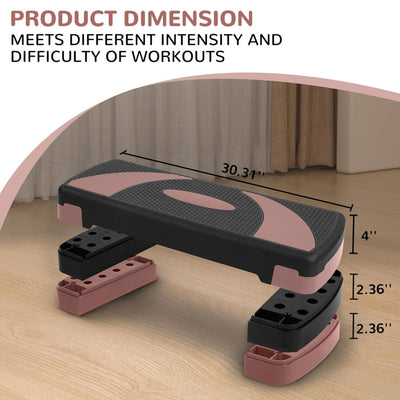 Fitvids Workout Step Aerobic Platform with 3 Level Adjustable Height (Open Box)