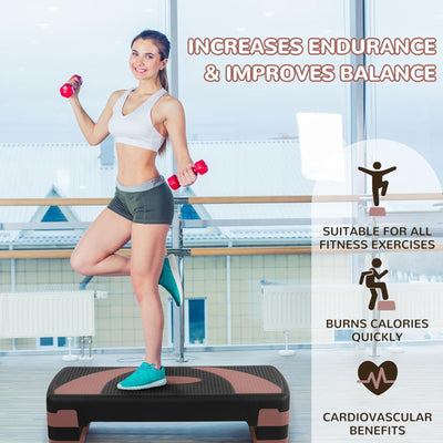 Fitvids Workout Step Aerobic Platform with 3 Level Adjustable Height (Open Box)