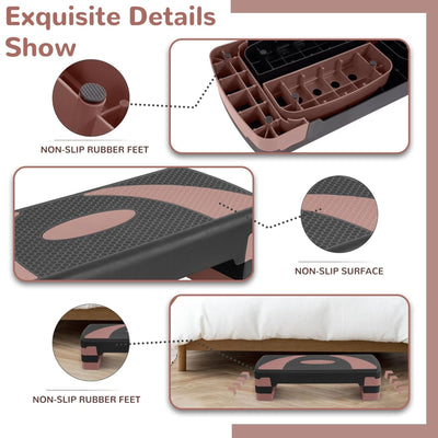 Fitvids Workout Step Aerobic Platform with 3 Level Adjustable Height (Open Box)