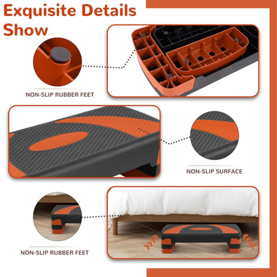 Fitvids Workout Step Aerobic Platform with 3 Level Adjustable Heights, (Used)