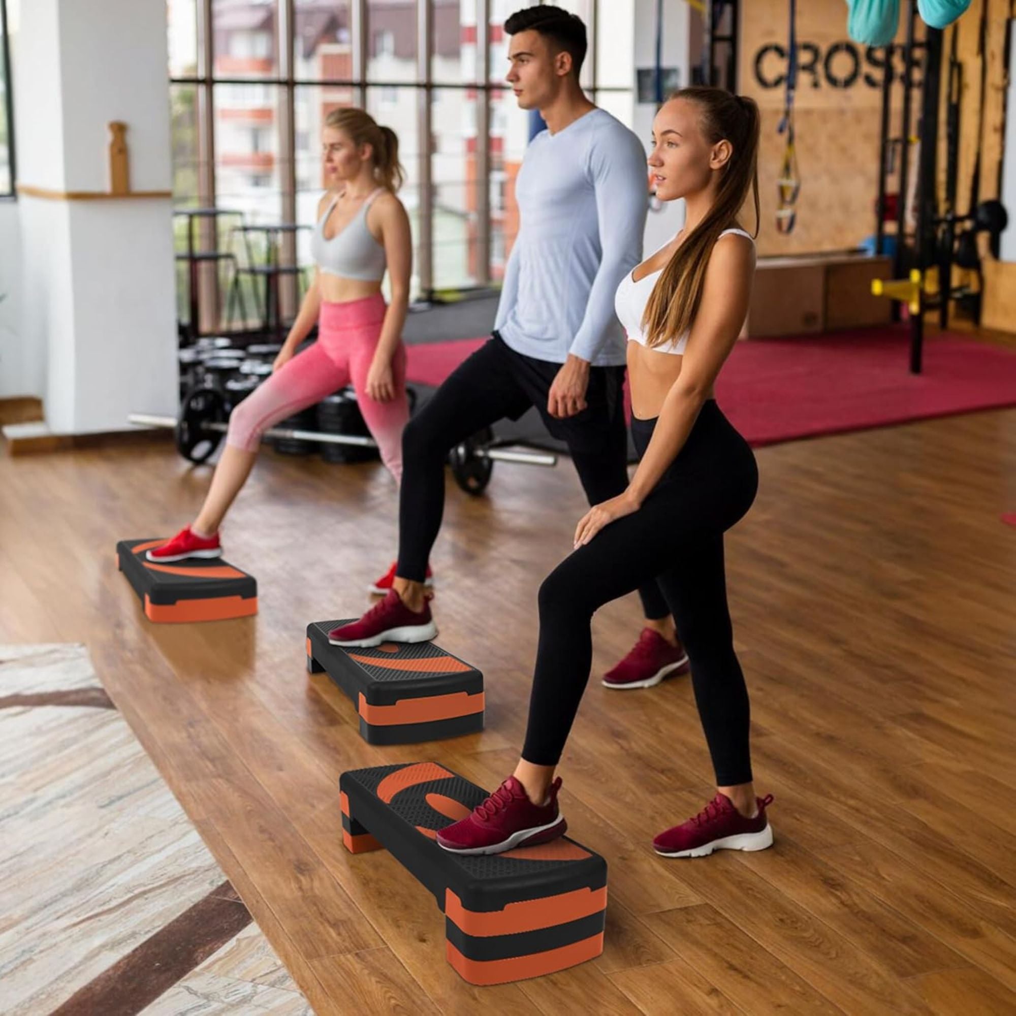 Fitvids Workout Step Aerobic Platform with 3 Level Adjustable Heights, (Used)
