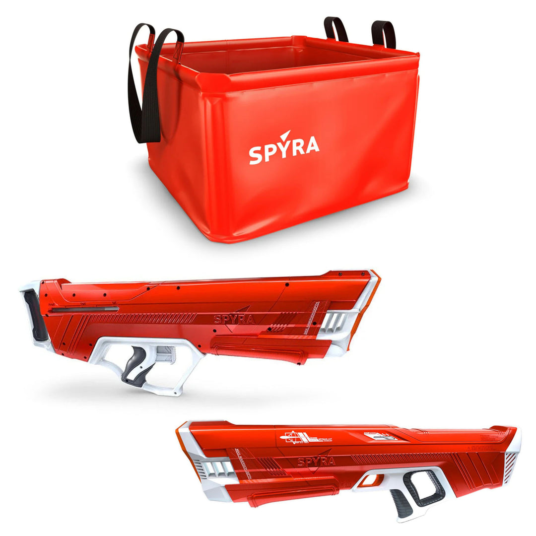 SPYRA Electric Water Blaster, Water Container and Manual Water Blaster, Red