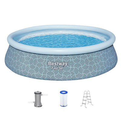 Bestway Fast Set Inflatable Ring Top Above Ground Pool Set with Pump (Open Box) - VMInnovations