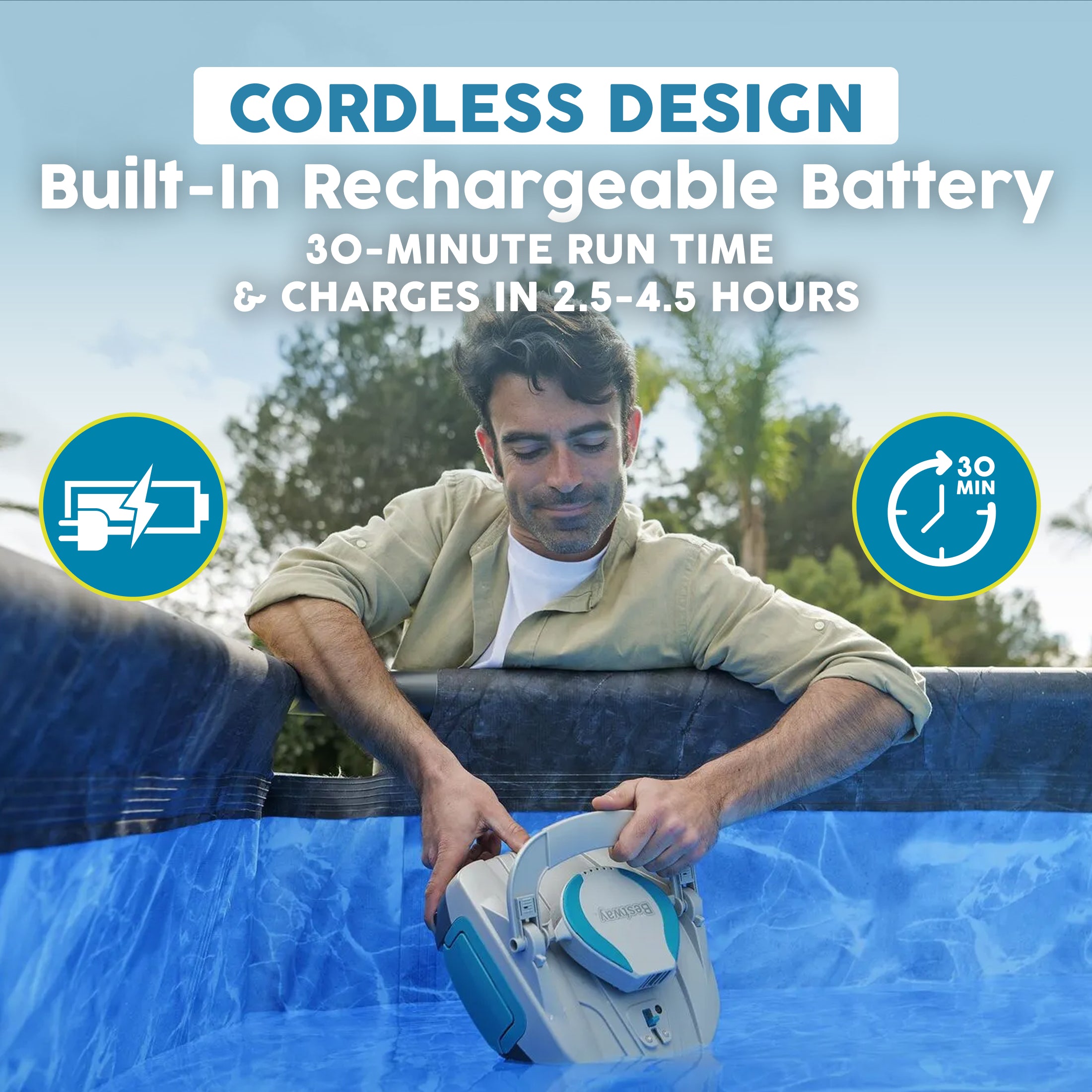 Bestway Automatic Robotic Pool Vacuum, AquaTronix G100 Cordless Robot Vacuum - VMInnovations