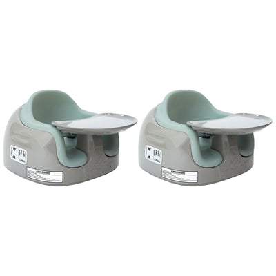 Bumbo Toddler Multi Seat 3-in-1 Booster High Chair and Tray, Beige & Agave, 2 Pack