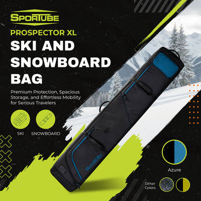 Sportube Prospector XL Ski and Snowboard Bag with Wheels and Removable Dividers - VMInnovations
