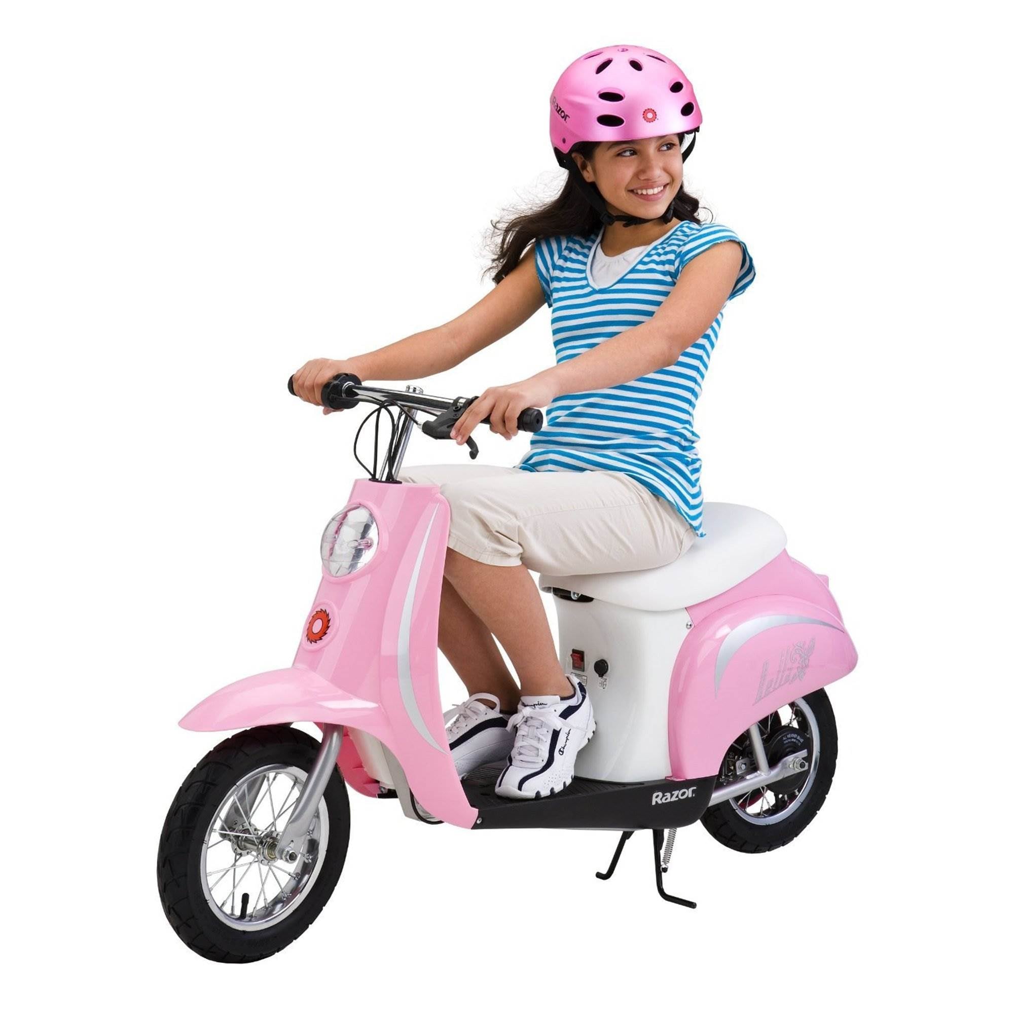 Razor Pocket Mod Miniature Euro 24V Electric Retro Scooter 2-Pack, Pink & White