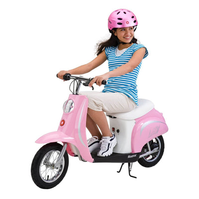 Razor Pocket Mod Miniature Euro 24V Electric Retro Scooter 2-Pack, Pink & White