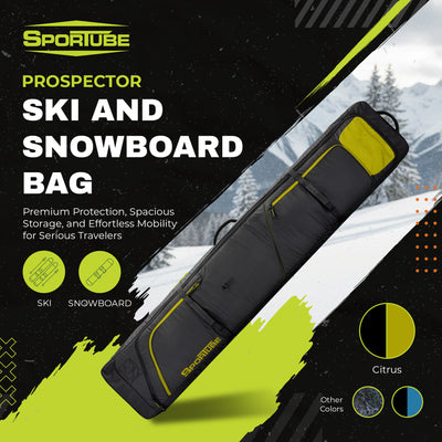 Sportube Prospector XL Ski and Snowboard Bag with Wheels and Removable Dividers - VMInnovations
