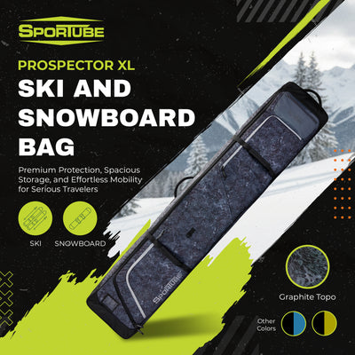 Sportube Prospector Ski Snowboard Bag w Wheels and Removable Dividers (Open Box)