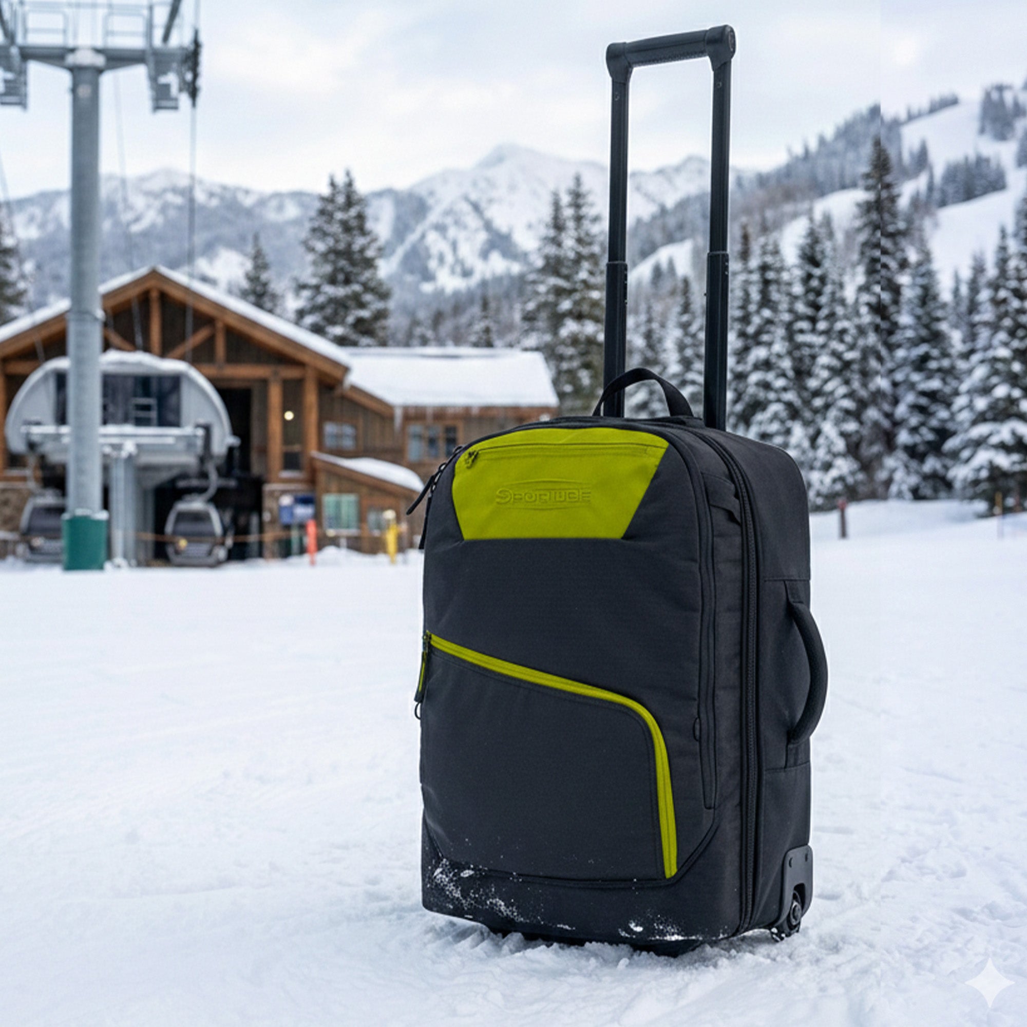 Sportube Cabin Cruiser Wheeled Carry-On Boot Bag, Padded Travel Gear, Citrus - VMInnovations